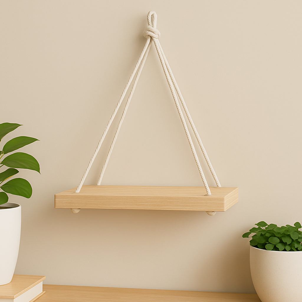Kit 2 Prateleiras Suspensa Estante Decorativa de Madeira - Linha Fioralto