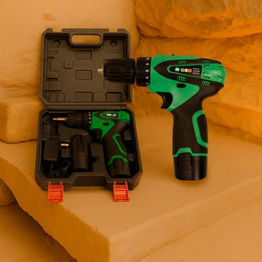 Parafusadeira e Furadeira12V 2 Baterias Sem Fio Com Maleta Bivolt 110V/220V 2 Velocidades