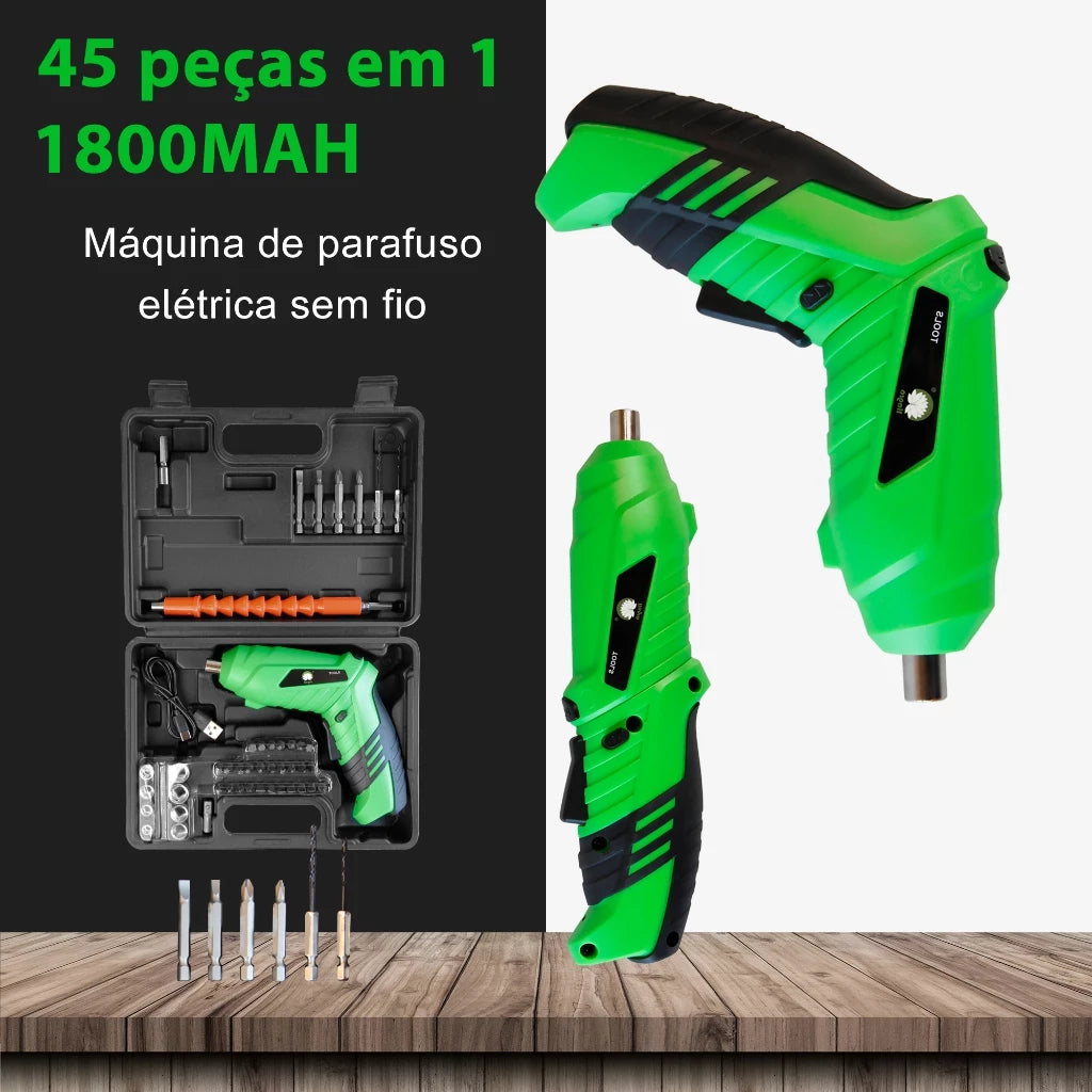 Parafusadeira sem fio 45 pecas para suportes prateleiras e estruturas