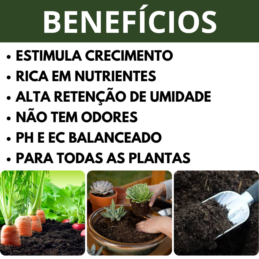 Terra Vegetal Adubada Nutriente para Cultivo