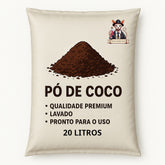 Fibra de coco em po 20 litros lavado premium natural organico