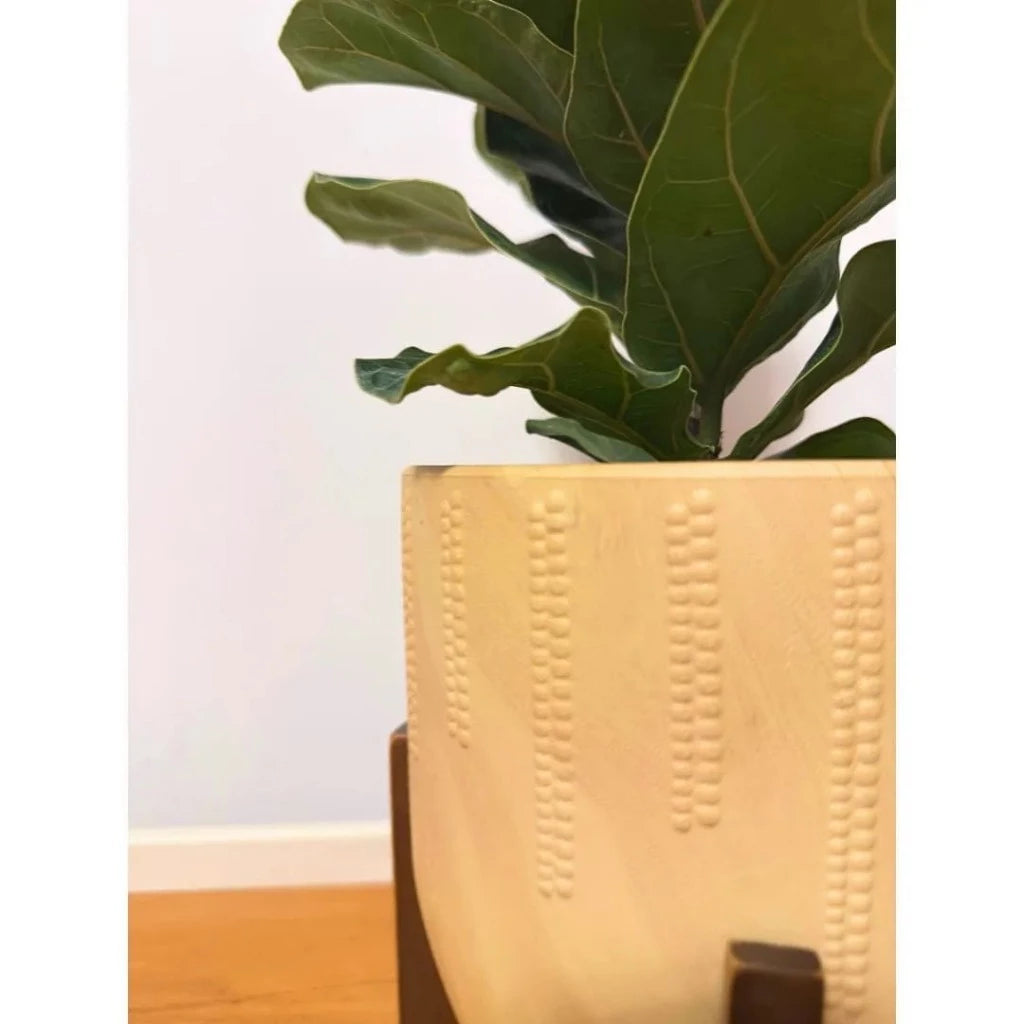 Kit 3 Vasos Decorativo Linha Genebra com Suporte de Madeira