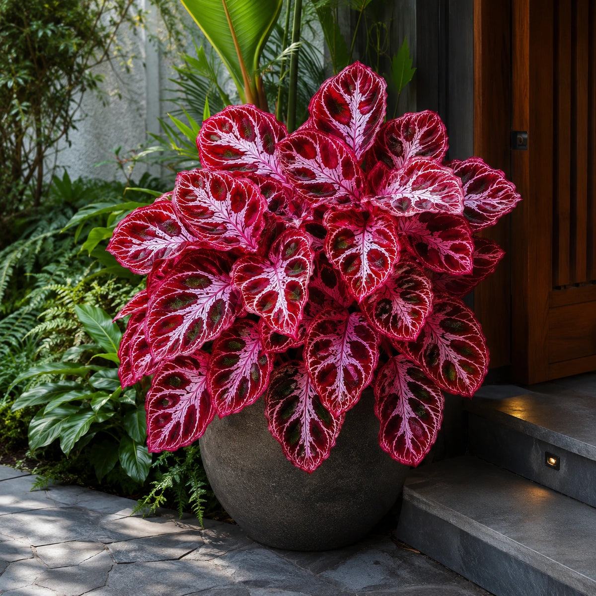 Sementes Raras de Caladium Camaleão Rubro – 100 Unidades com Manual de Cultivo