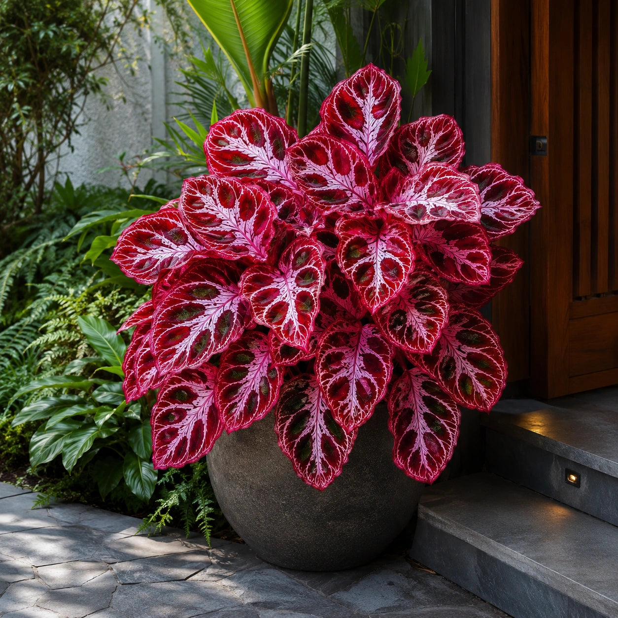 Sementes Raras de Caladium Camaleão Rubro – 100 Unidades com Manual de Cultivo