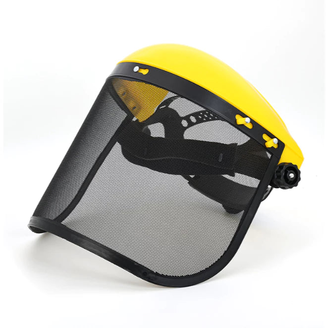 Protetor Facial com Tela de Aço para Roçadeira – Segurança EPI para Jardinagem