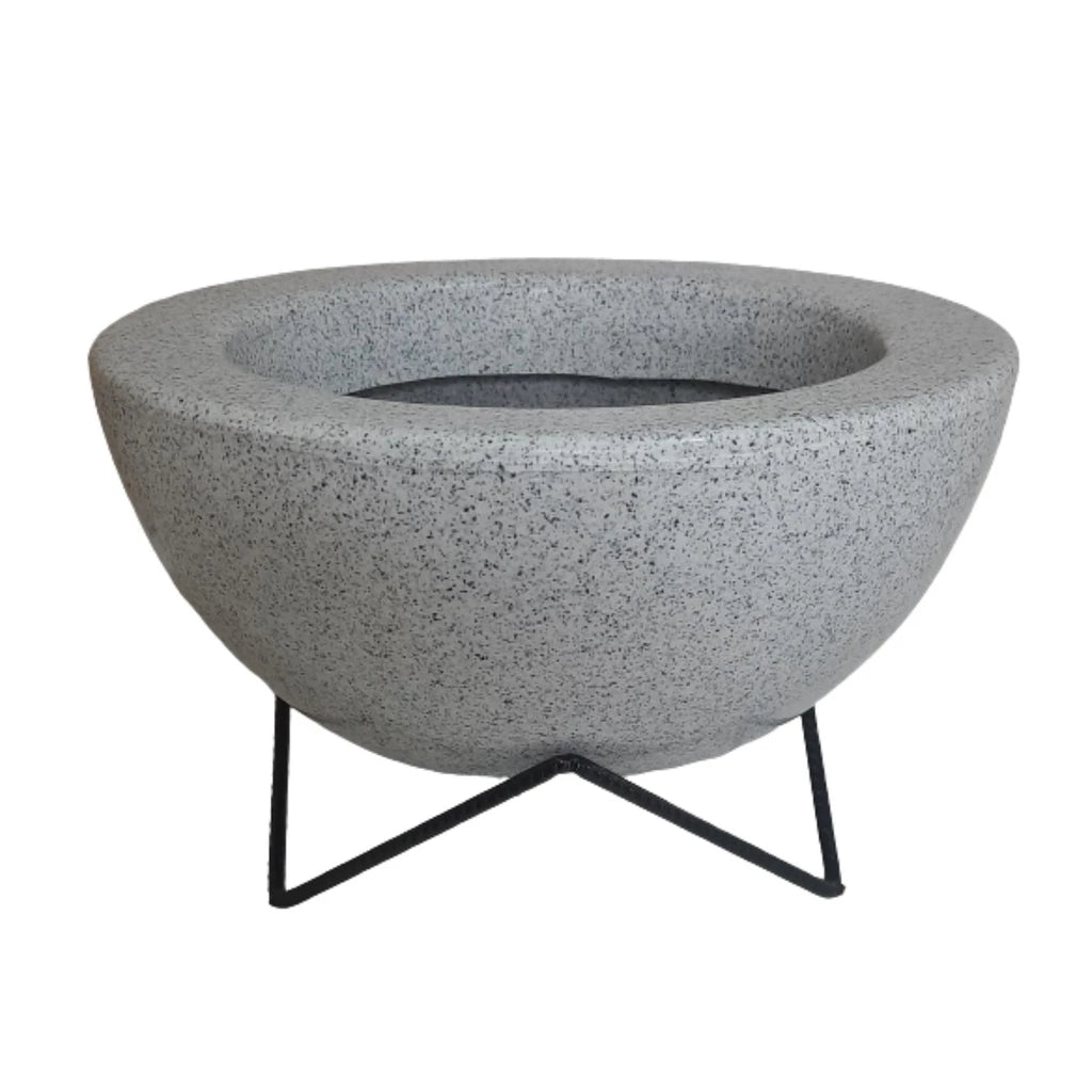 Vaso de planta bacia  polietileno com suporte 26x13cm
