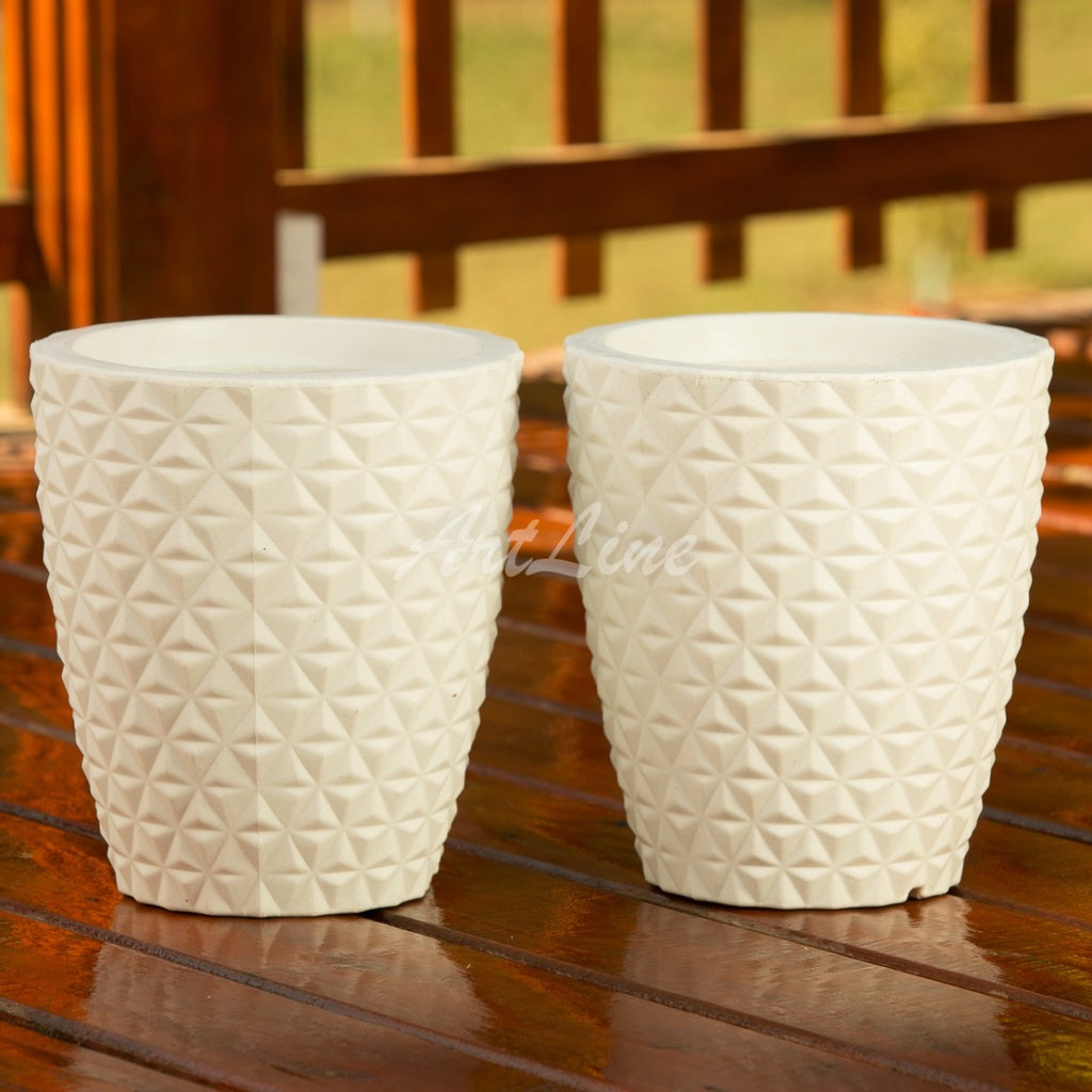 Conjunto de 2 Vasos de Plantas em Polietileno Reciclável (30x25cm) - Decorativos, Leves e Resistentes