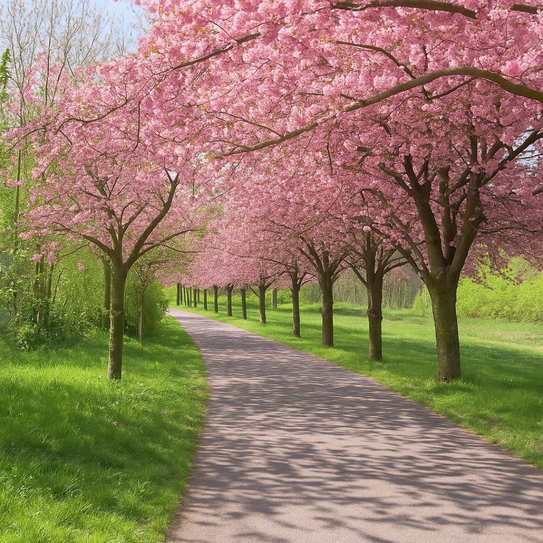 Muda de Cerejeira com Flores Rosas – Beleza Romântica e Decorativa