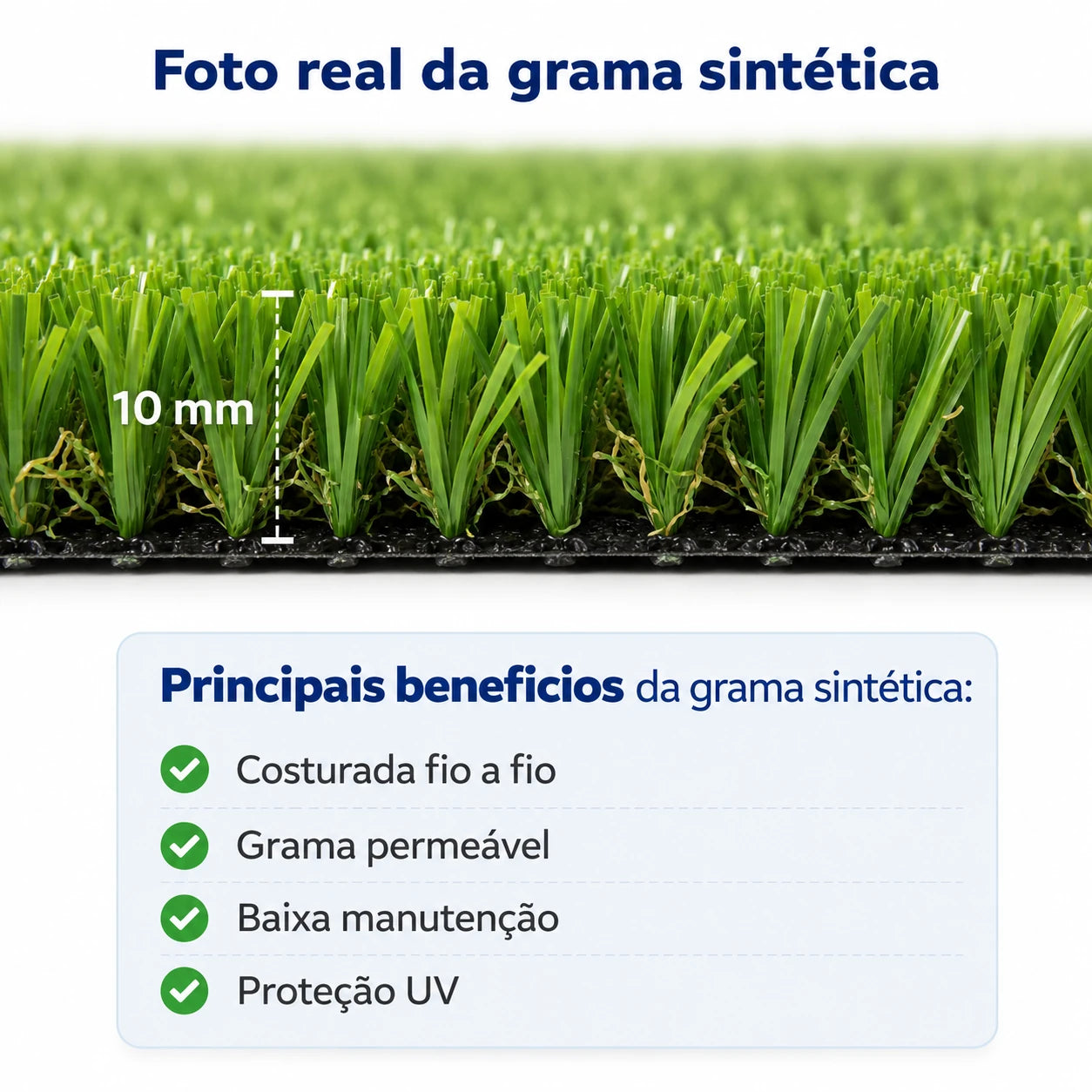 Tapete de Grama Sintética Lavável — Jardim, Varanda e Pet