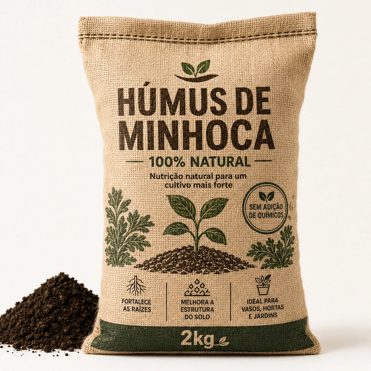 Húmus de Minhoca Até 10kg Adubo Orgânico 100% Natural Para Plantas, Hortas e Jardinagem