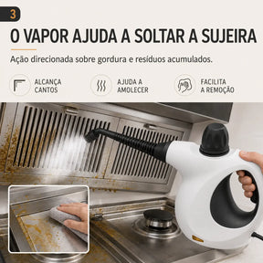Limpador a Vapor Portátil Alta Pressão 220V — Kit com Acessórios para Cozinha, Sofá, Banheiro, Vidros e Carro