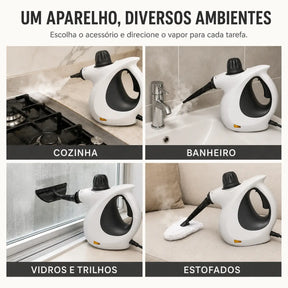 Limpador a Vapor Portátil Alta Pressão 220V — Kit com Acessórios para Cozinha, Sofá, Banheiro, Vidros e Carro