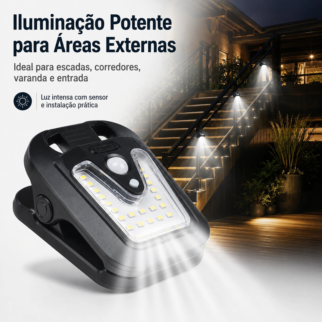 Luminária Solar com Sensor de Movimento - Segurança da Família
