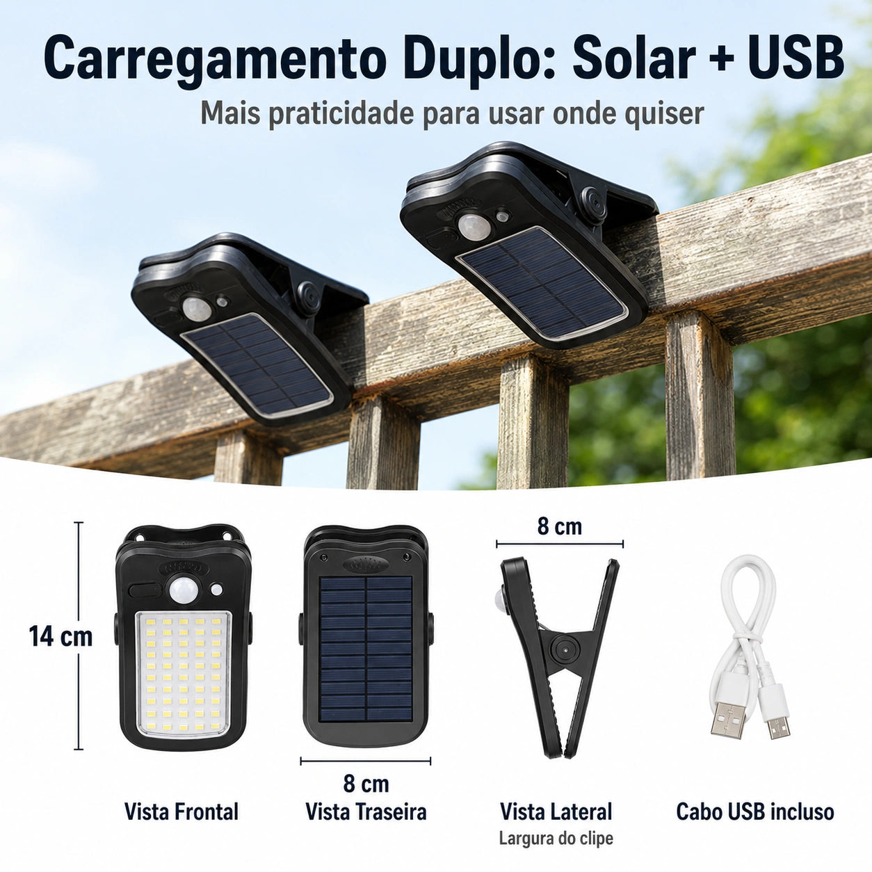 Luminária Solar com Sensor de Movimento - Segurança da Família