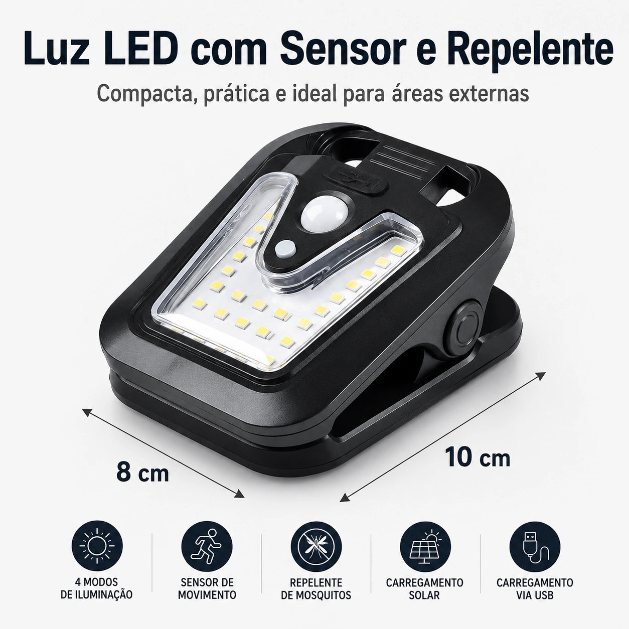 Luminária Solar com Sensor de Movimento - Segurança da Família