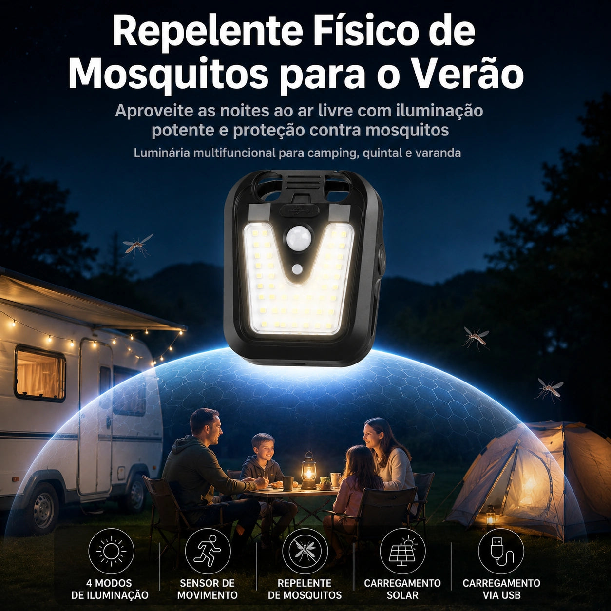 Luminária Solar com Sensor de Movimento - Segurança da Família