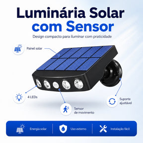 Refletor Solar de LED Segurança com Sensor de Movimento
