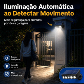 Refletor Solar de LED Segurança com Sensor de Movimento