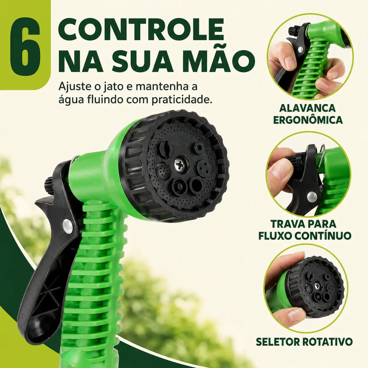 Mangueira Expansível Com Esguicho 7 Jatos Engate Rápido