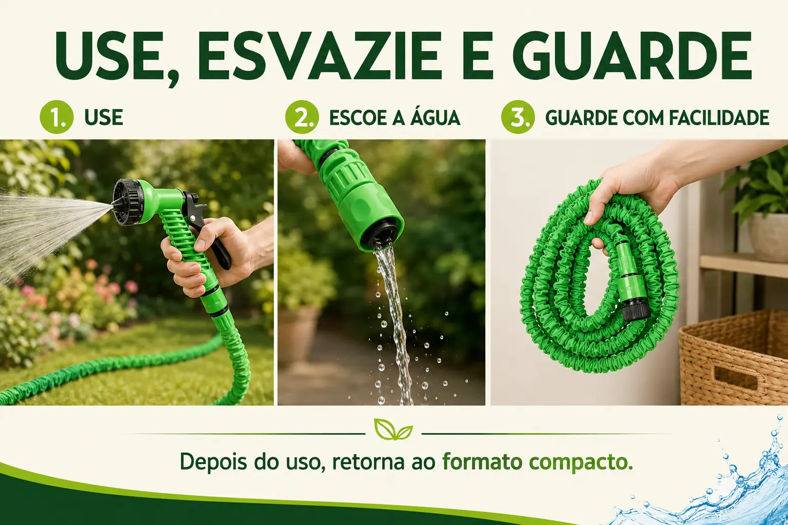 Mangueira Expansível Com Esguicho 7 Jatos Engate Rápido