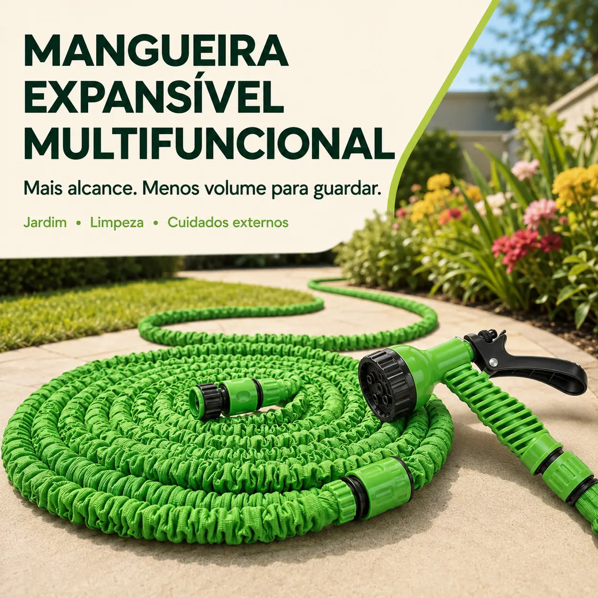Mangueira Expansível Com Esguicho 7 Jatos Engate Rápido
