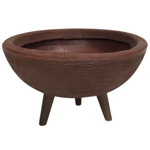 Vaso Bacia 30cm De Polietileno  Com Tripé de Madeira Decorativo Para Flores E Plantas