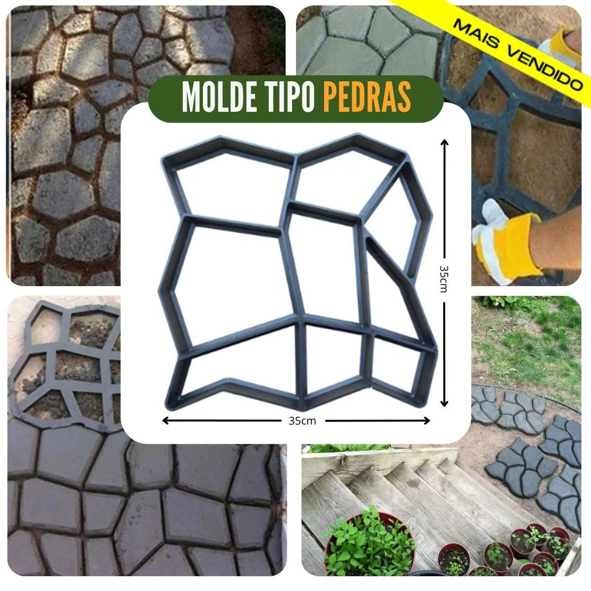 Molde para Piso de Concreto Jardim, Quintal e  Calçada