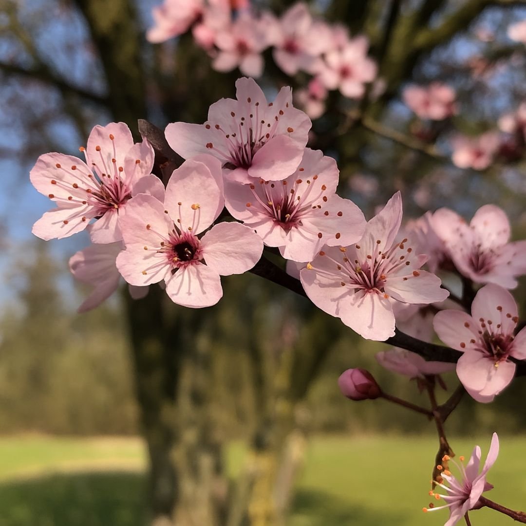Muda de Cerejeira com Flores Rosas – Beleza Romântica e Decorativa