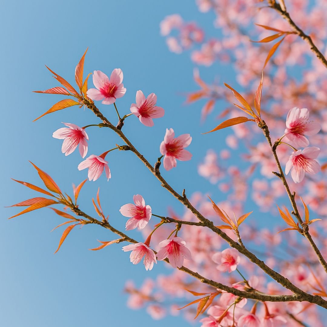 Muda de Cerejeira com Flores Rosas – Beleza Romântica e Decorativa