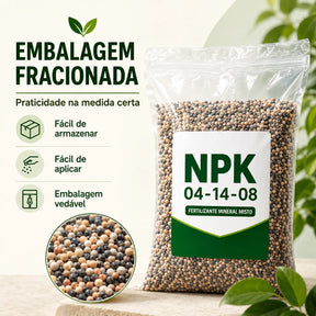 NPK Fertilizante 04-14-08 - 5 kg para Floração e Frutos
