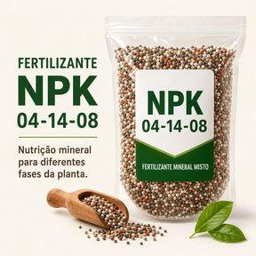 NPK Fertilizante 04-14-08 - 5 kg para Floração e Frutos