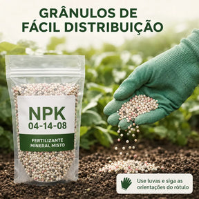 NPK Fertilizante 04-14-08 - 5 kg para Floração e Frutos