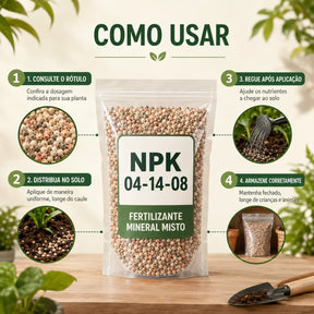 NPK Fertilizante 04-14-08 - 5 kg para Floração e Frutos