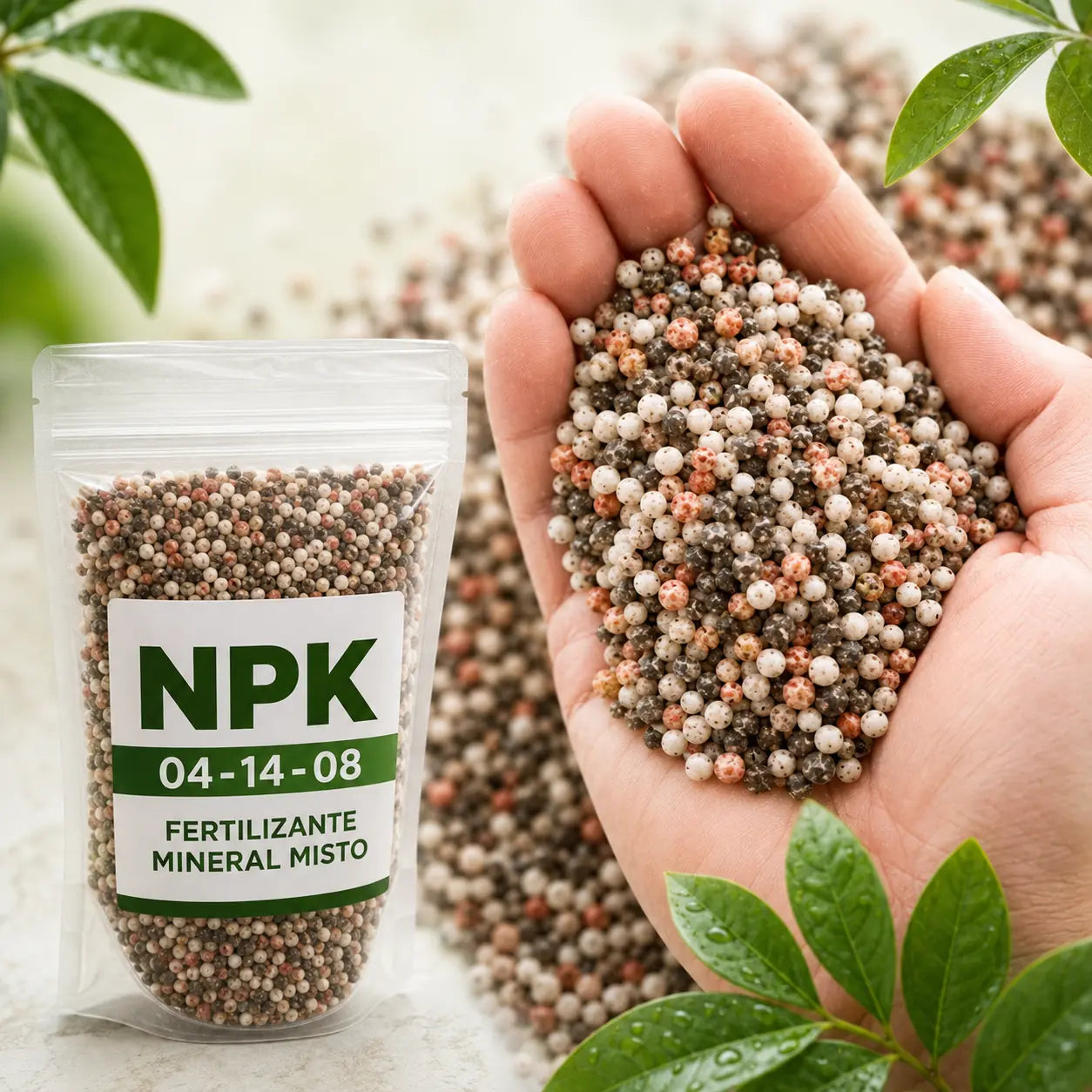 NPK Fertilizante 04-14-08 - 5 kg para Floração e Frutos