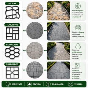 Molde para Piso de Concreto Jardim, Quintal e  Calçada
