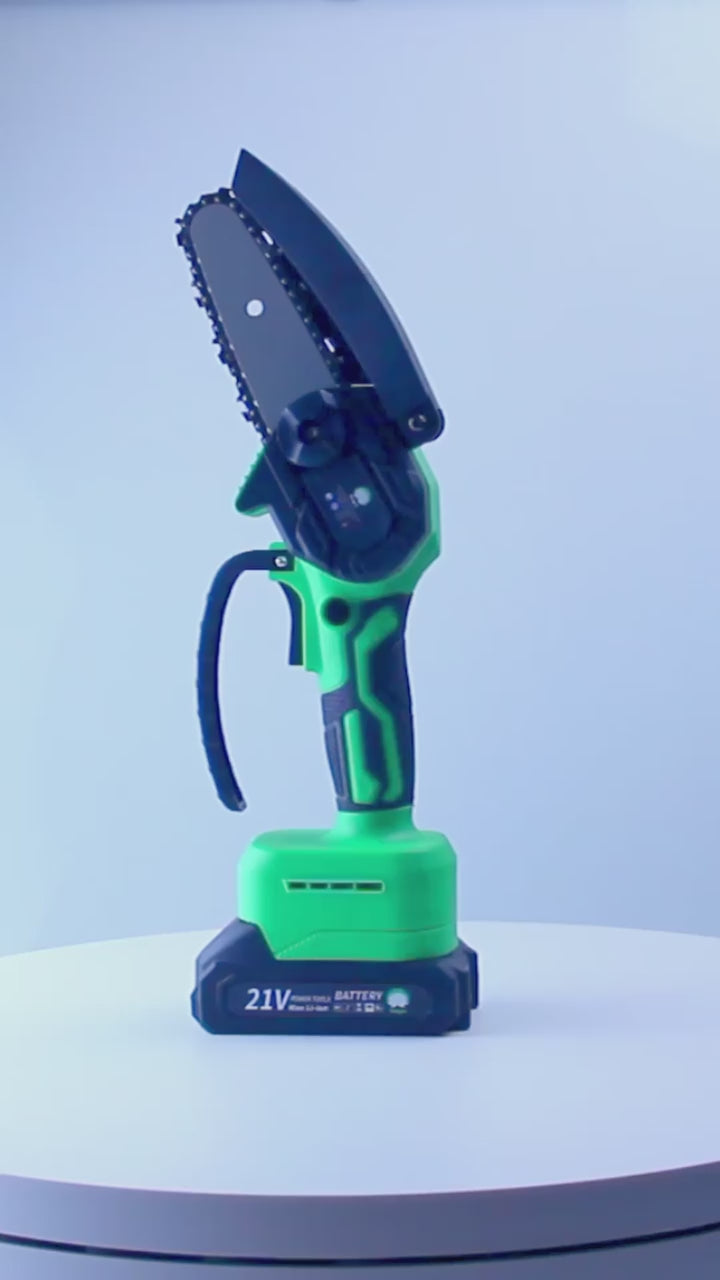 Mini Motosserra Elétrica Portátil Sem Fio Bivolt 110v/220v 4 Polegadas 2 Baterias e Maleta Hagra