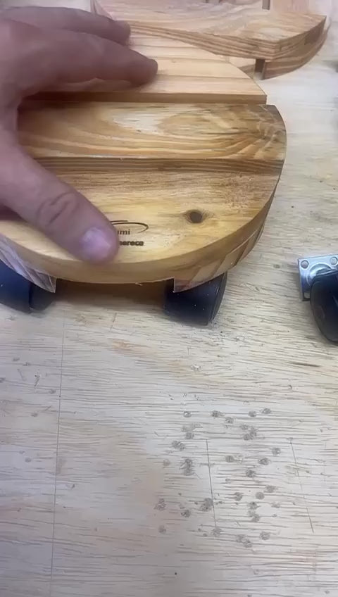 Suporte Para Vaso Com Rodinha em Pinus Suporta mais de 50kg