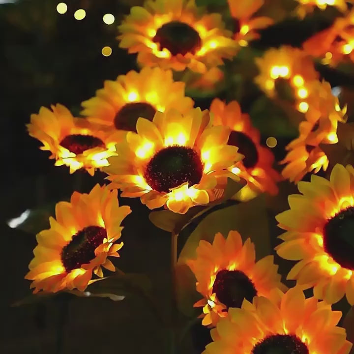 Luminaria Solar Externa Para Jardim Girassol Led - Energia Grátis