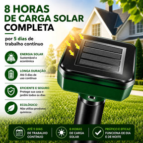 Repelente Solar Ultrassônico  - Espanta Pombos, Morcegos e Roedores
