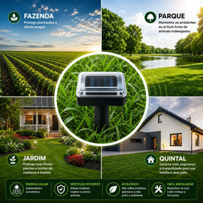 Repelente Solar Ultrassônico  - Espanta Pombos, Morcegos e Roedores