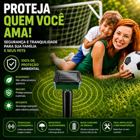 Repelente Solar Ultrassônico  - Espanta Pombos, Morcegos e Roedores