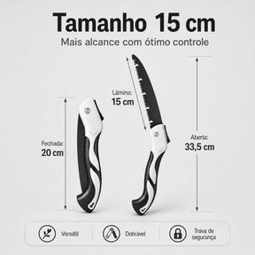 Serra de Poda Dobrável Telescópica — Lâmina Trifacetada