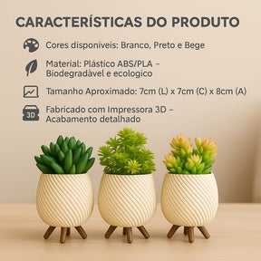 Vasos Para Plantas - Trio de Vasos Cachepot Minimalista