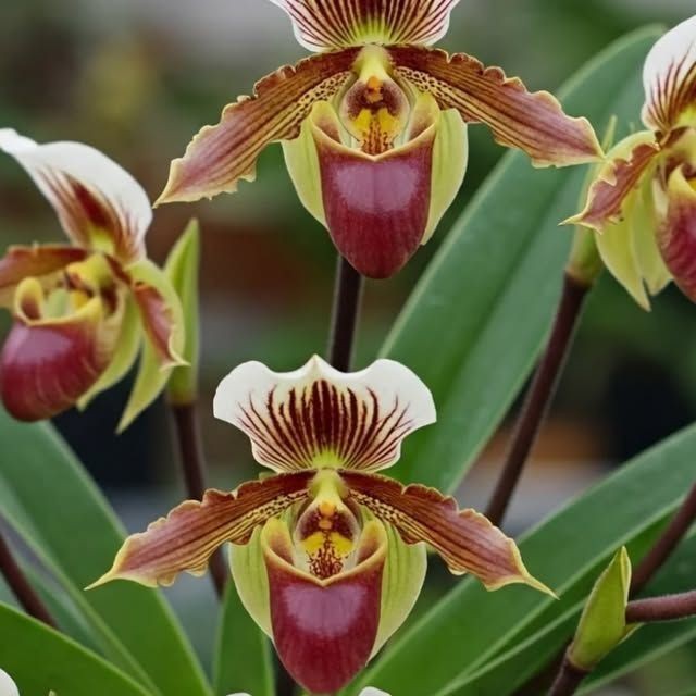 Orquídea Sapatinho Paphiopedilum Maudiae Red 100 Sementes com Manual de Cultivo