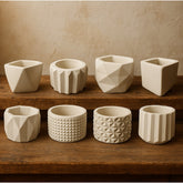 Vasos de Plantas Decorativos de Gesso Texturizado - Para Suculentas, Cactus, Plantas Artificiais ou Naturais