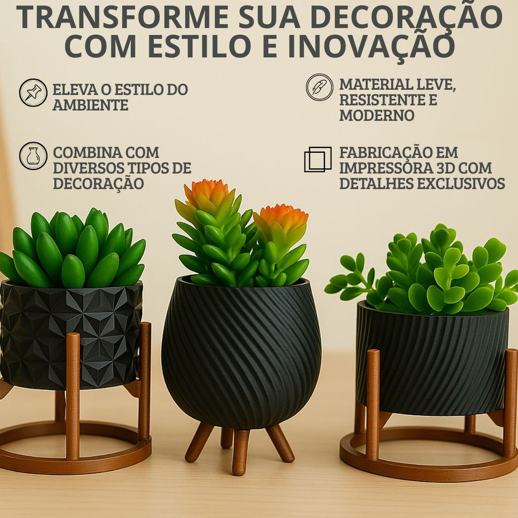 Vasos Para Plantas - Conjunto de Vasos Cachepot Minimalistas com Texturas Delicadas para Plantas e Cactos Sala de Decoração