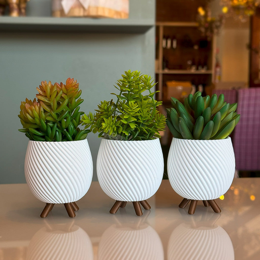 Vasos Para Plantas - Trio de Vasos Cachepot Minimalista
