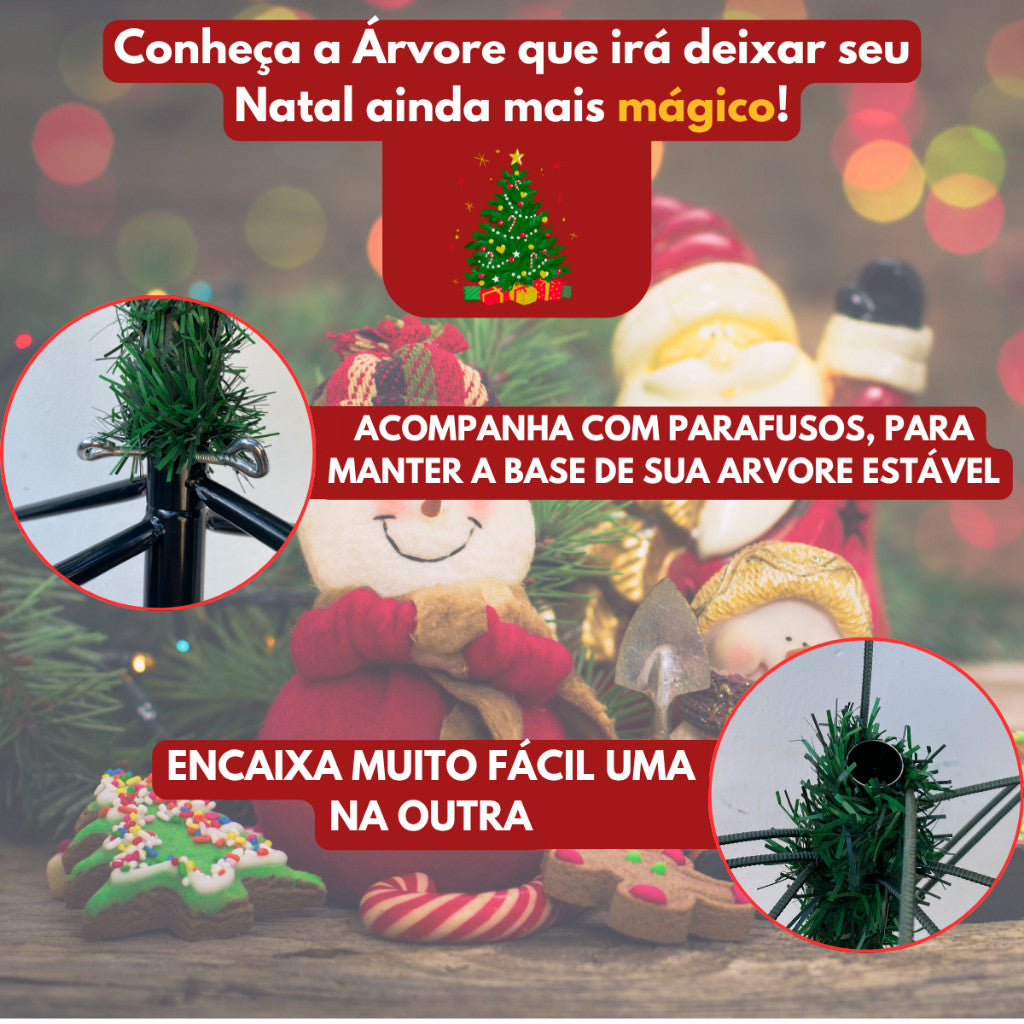 Árvore de Natal Pequena, Média e Grande com Galhos Super Cheios - Luxo para Decoração Natalina