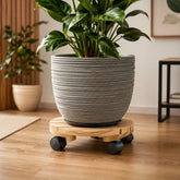 Suporte para vaso pinus cru com rodinhas 20cm capacidade acima de 50kg