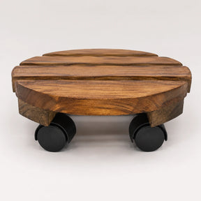 Suporte para Vaso de Plantas com Rodinhas — Madeira Pinus 20cm